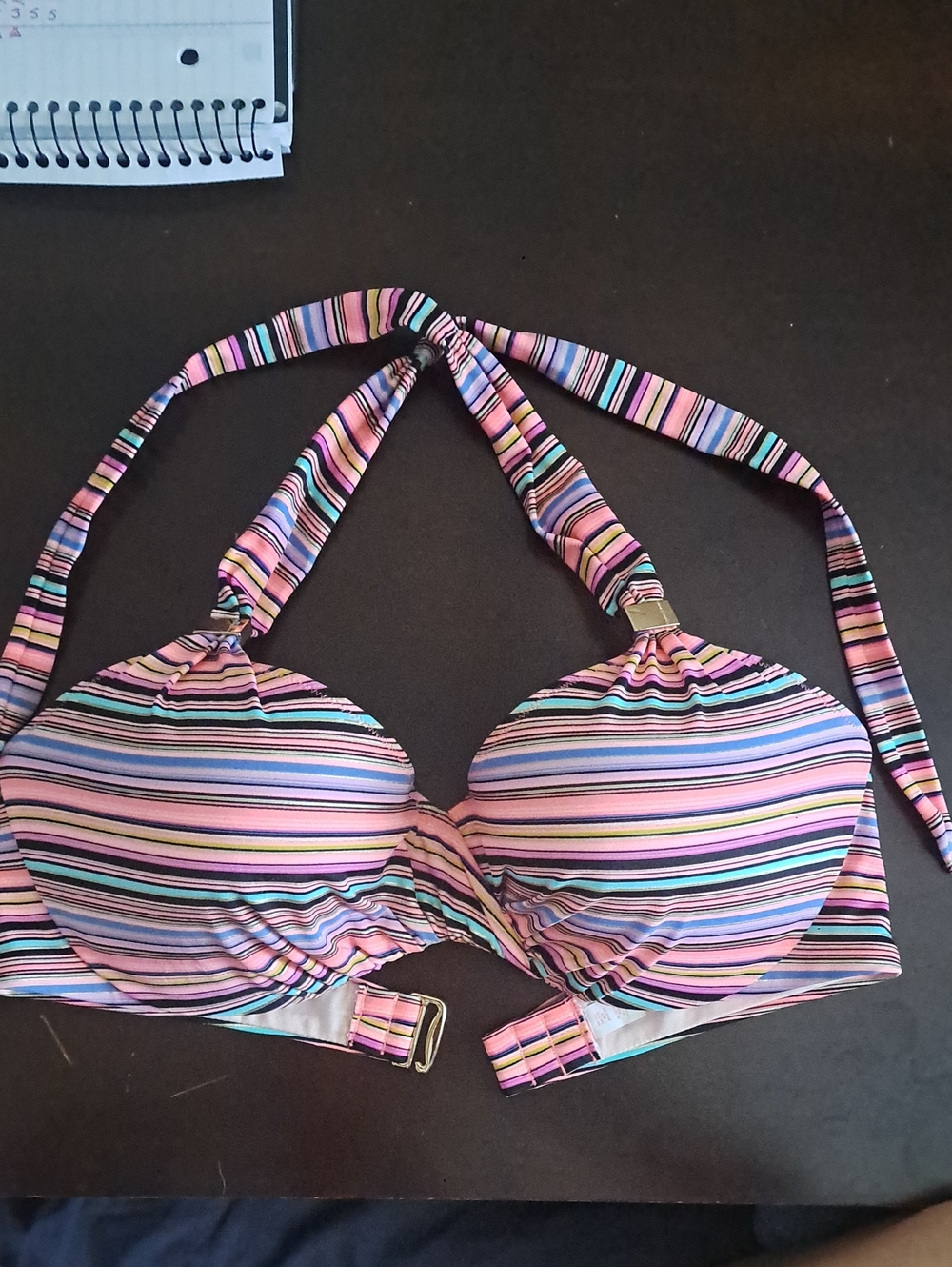 Victoria's Secret Swim Bikini Top Pink w/ Stripes